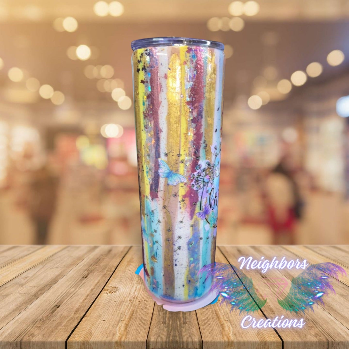 #14 - 20 OZ Patina Style Just Breathe Field of Flowers Tumbler