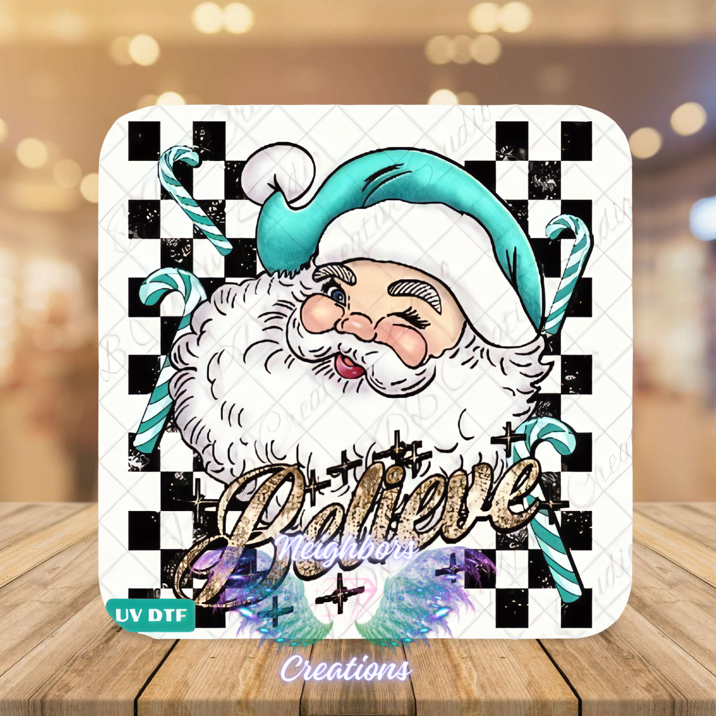 Tall Traditional Santa Claus Believe UVDTF Decal