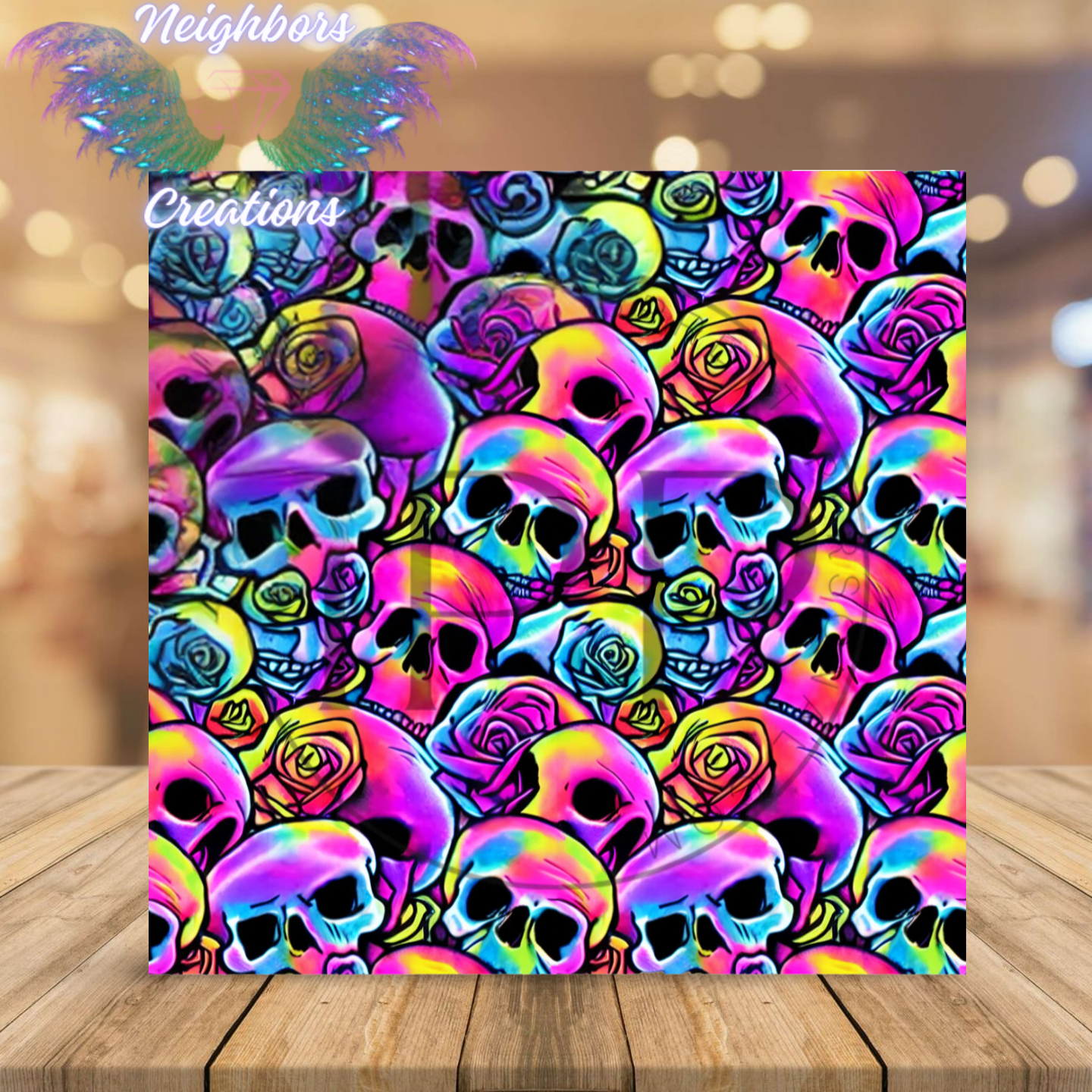 Holographic Colorful Skull Vinyl