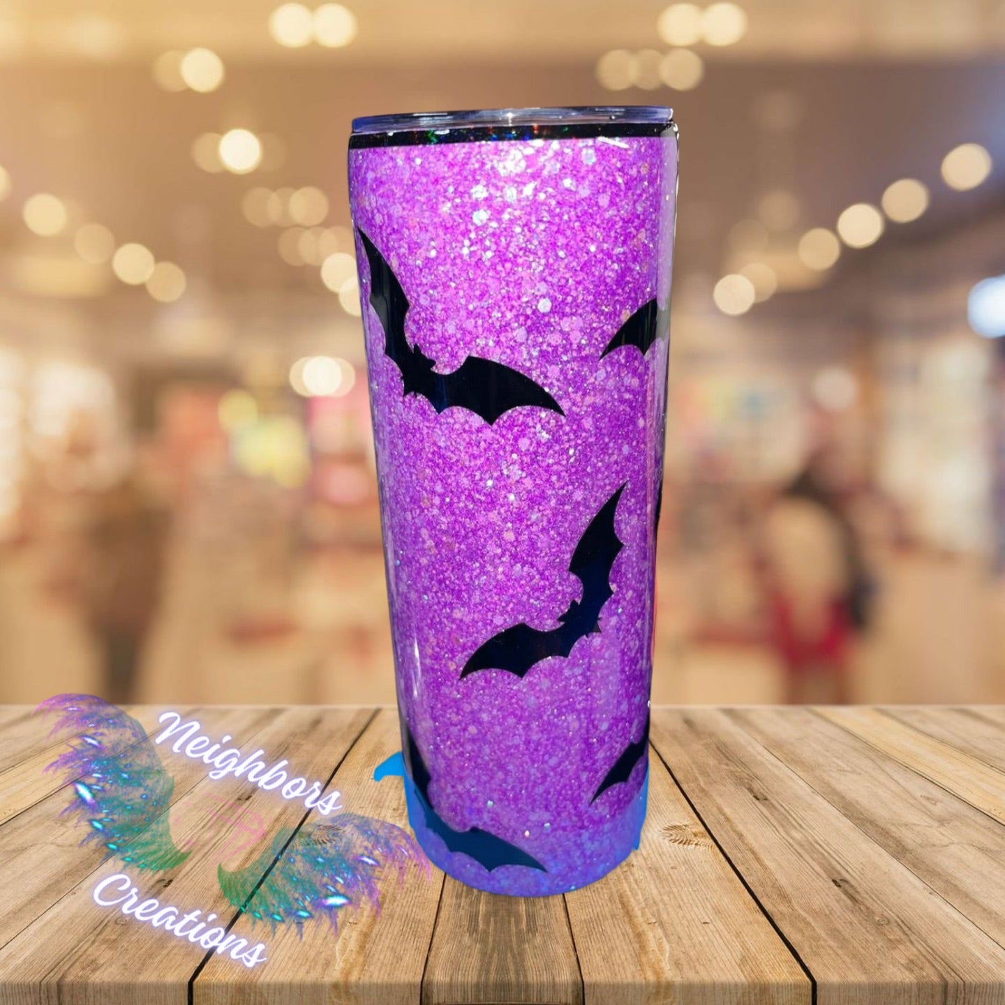 20 OZ Purple Full Glittered Spooky Tumbler