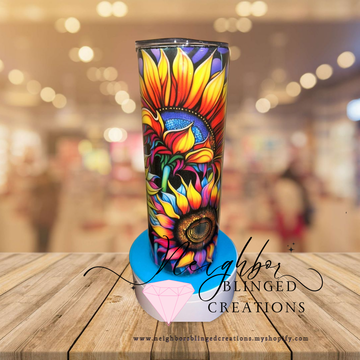 Handcrafted 20 ounce stainless steel double installed bright vibrant floral Tumblr