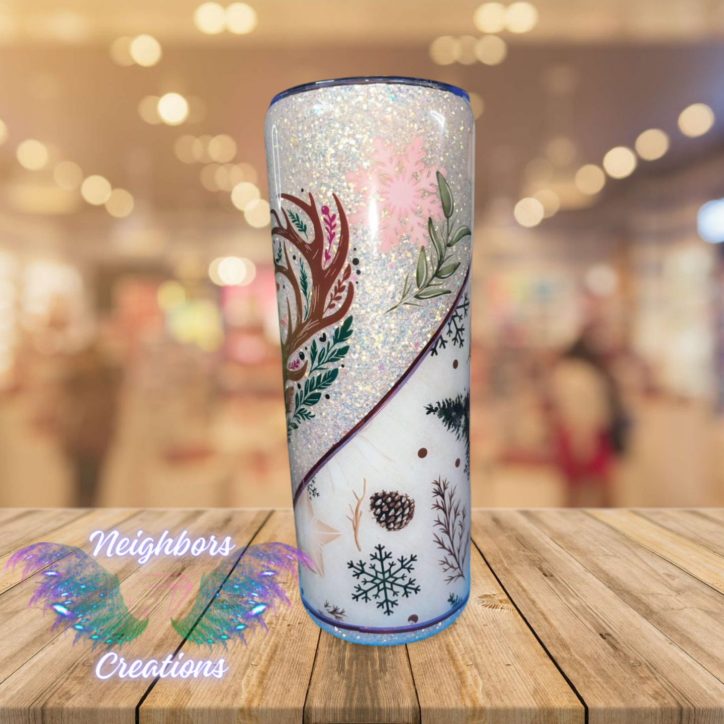 20 OZ DBL INS - Christmas Themed Deer Tumbler