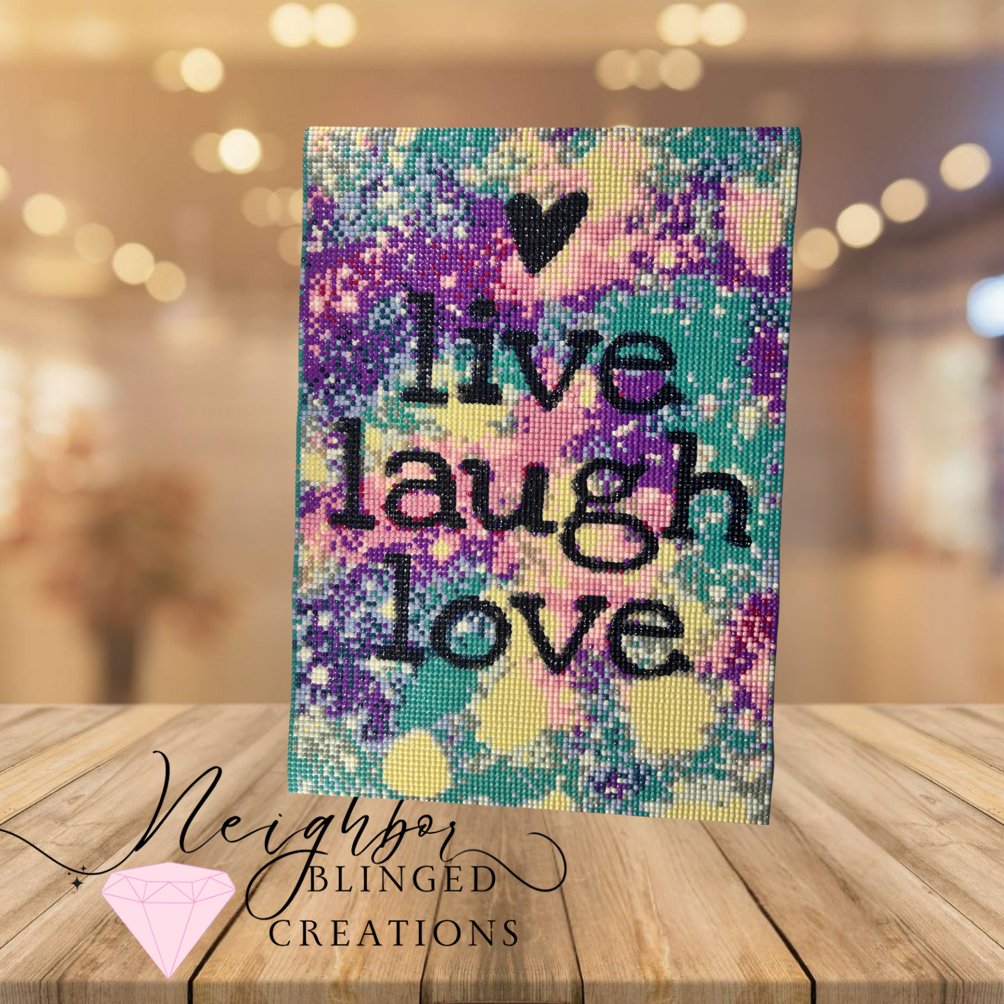Handplaced Diamond Painting - 30x40 - 
Live Laugh Love this is for Custom Order’s only unless you’re wanting it shipped to you as the picture shows