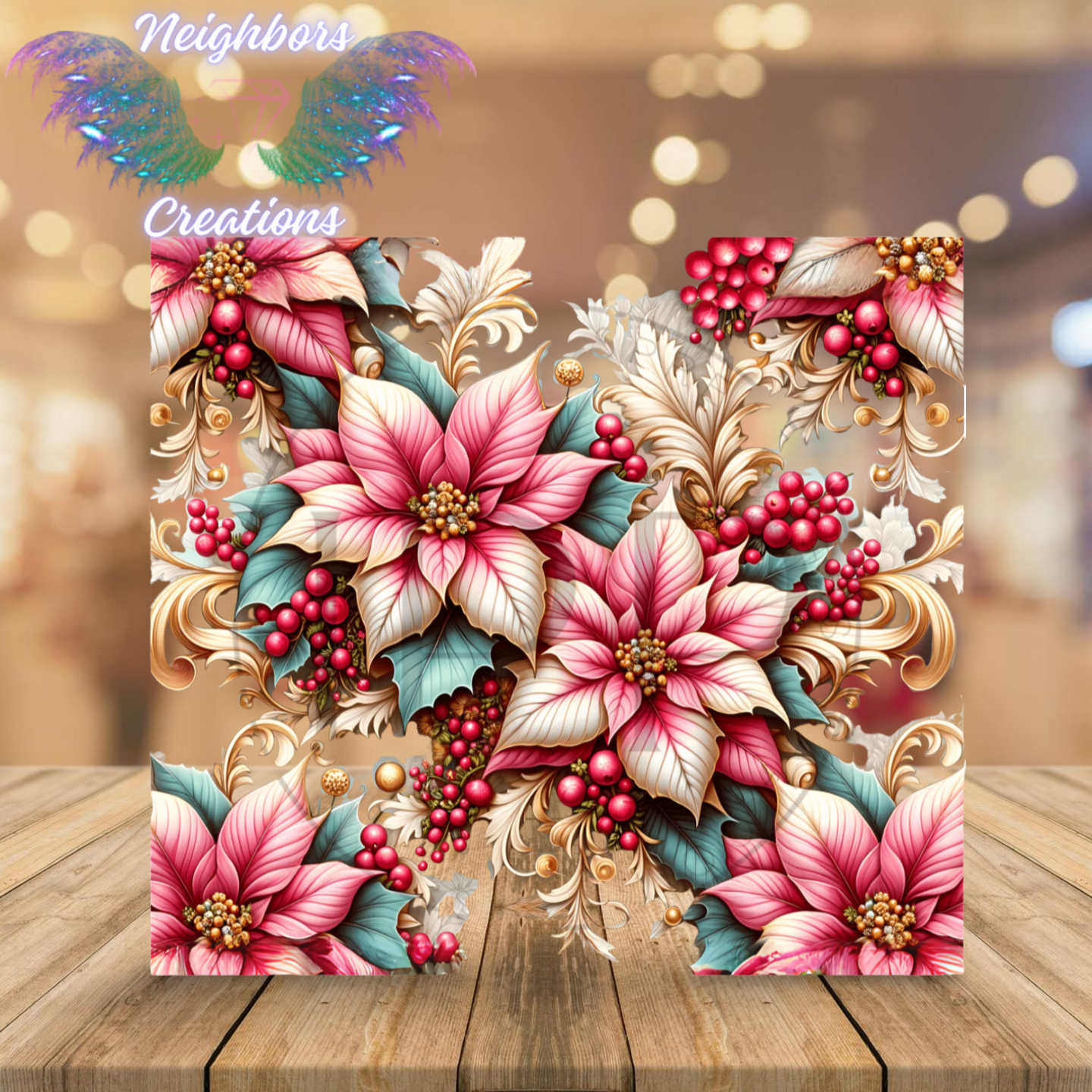 Pink Floral Theme Boutique Vinyl