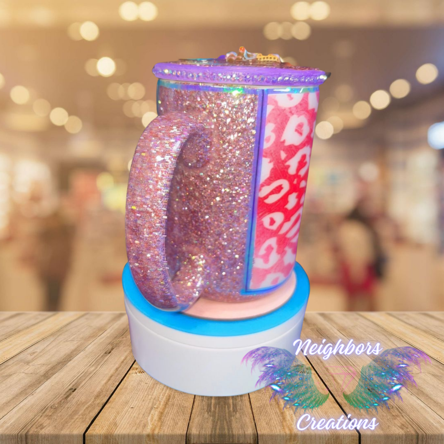 Animal Print Coffee Mug With Glitter W Sarcasm Saying