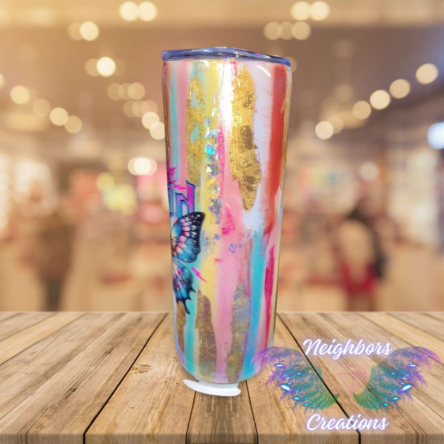 #15 - 20 OZ Patina Style BE Kind Butterfly Tumbler