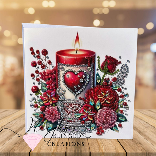Valentines Day Diamond painting greeting cards - SET OF 6 - PLEASE BE SURE TO READ THEY ARE SOLD AS A SET IN THIS LISTING.