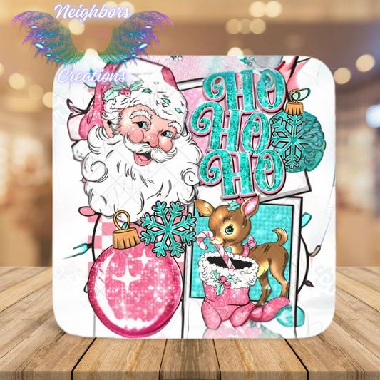 Ho Ho Ho Santa & Reindeer UV DTF Decal
