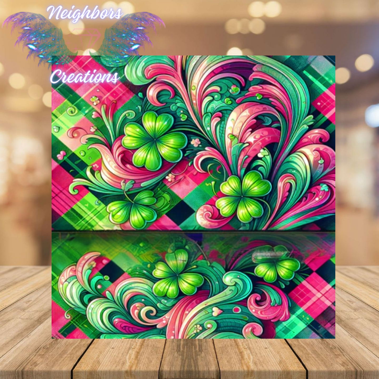 Pink N Green Irish Plaid Boutique Vinyl
