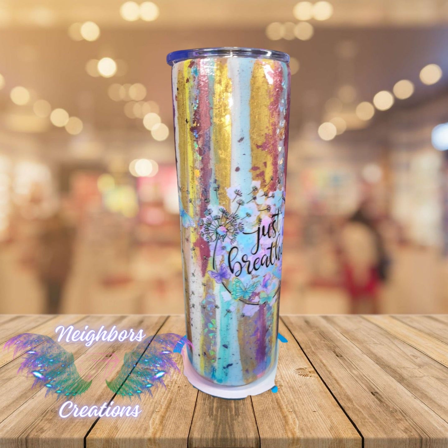 #14 - 20 OZ Patina Style Just Breathe Field of Flowers Tumbler