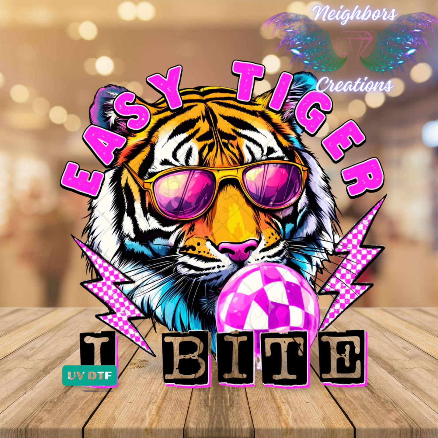 Easy Tiger I Bite UV DTF Decal