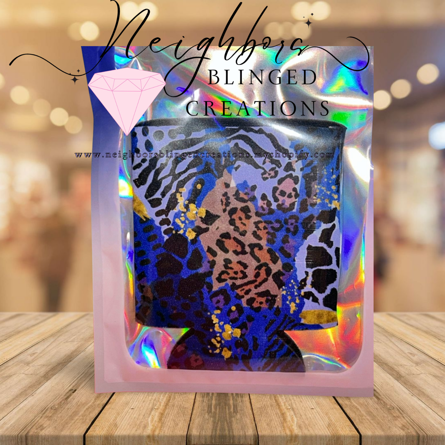 Fabric Can Cousy  - blue animal print