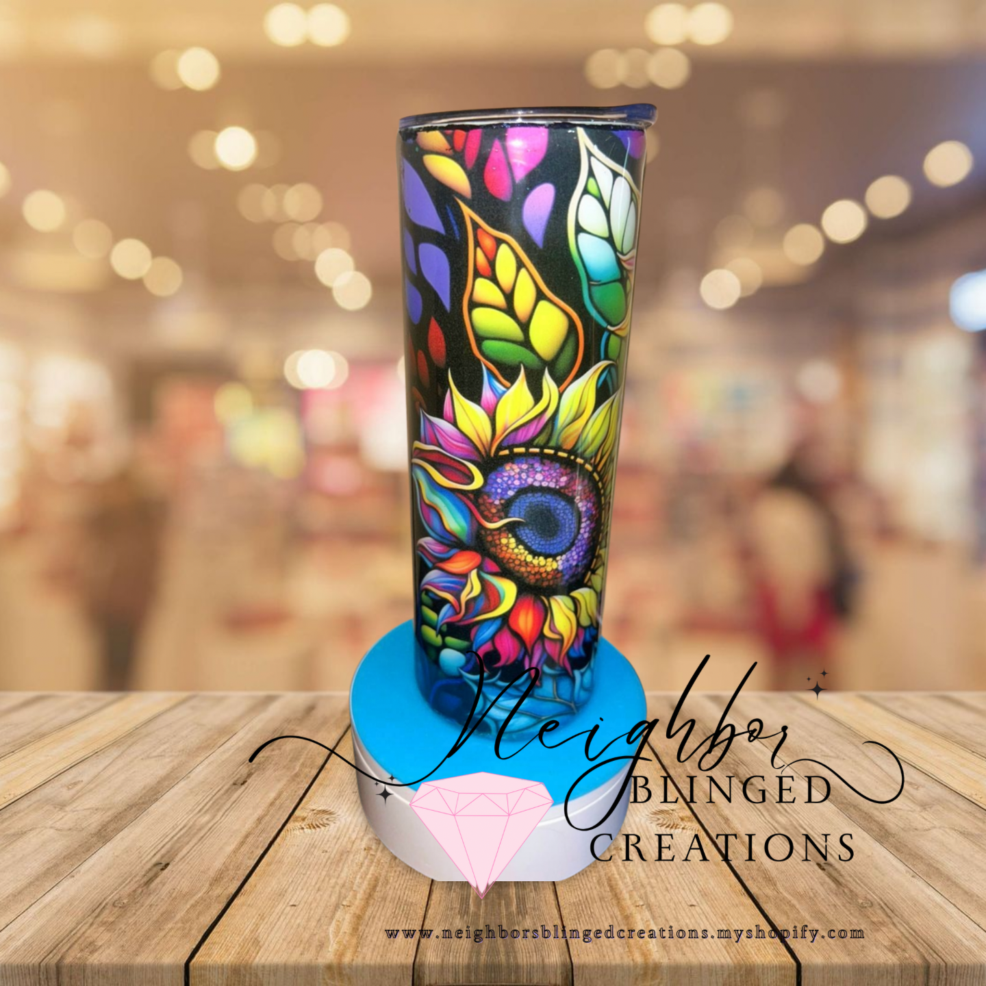 Handcrafted 20 ounce stainless steel double installed bright vibrant floral Tumblr