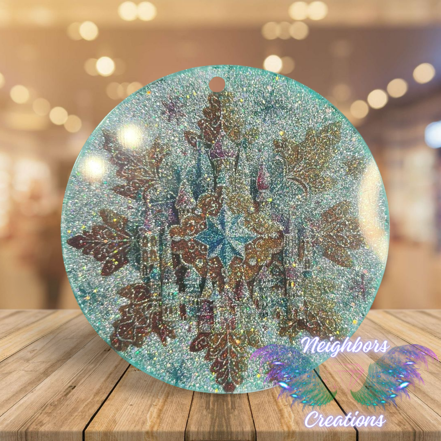 Clear Disk Custom Christmas Flat Ornaments