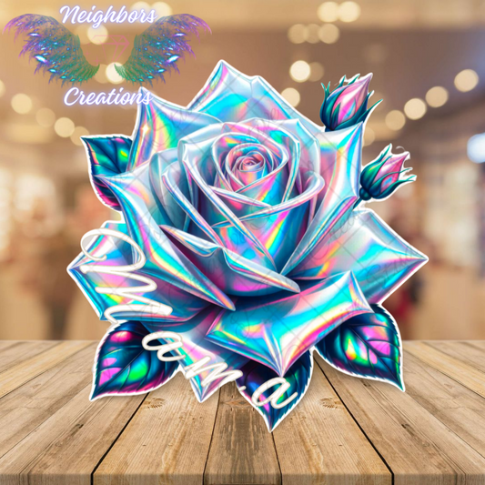 Iridescent Mama Rose UVDTF Decal