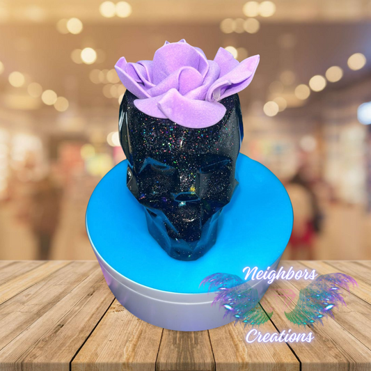 Resin With Black Gems Skull Mini Cup / Jar W no Lid