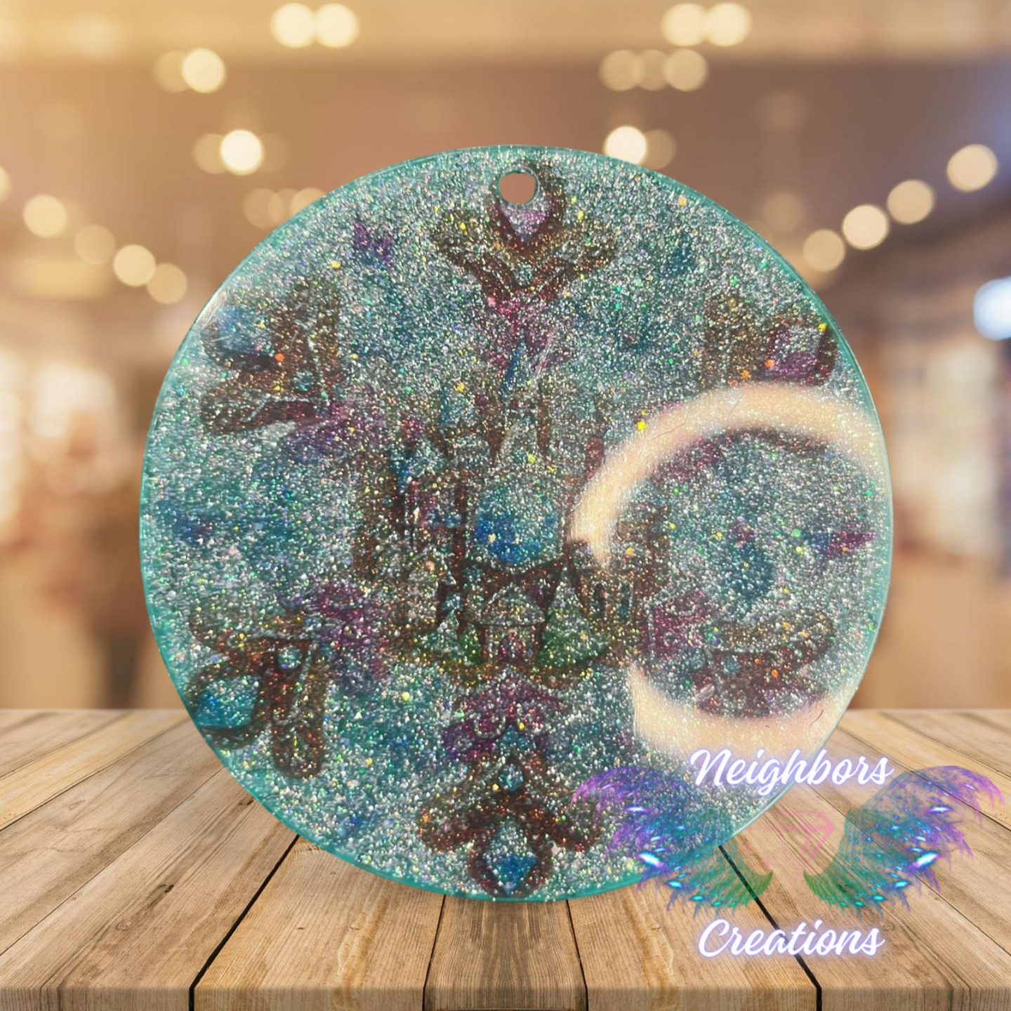 Clear Disk Custom Christmas Flat Ornaments
