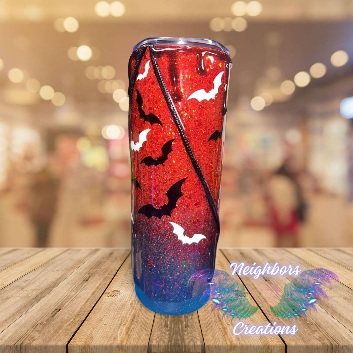 20 OZ DBL INS - Spooky Clown Glittered Ombre Zippered Tumbler