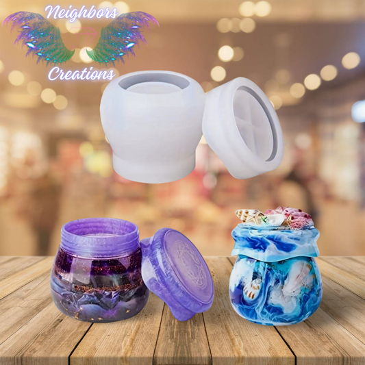 Round Storage Jars With Lid - One Jar Per Custom Order - CUSTOM ORDERS ONLY
