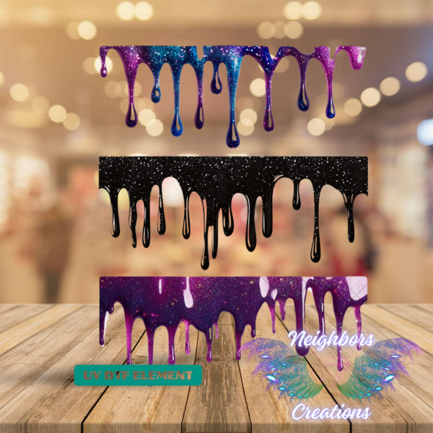 Drip Effect UV DTF Element Decal
