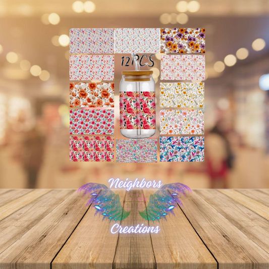 Floral Pattern UVDTF Wraps - Custom Order