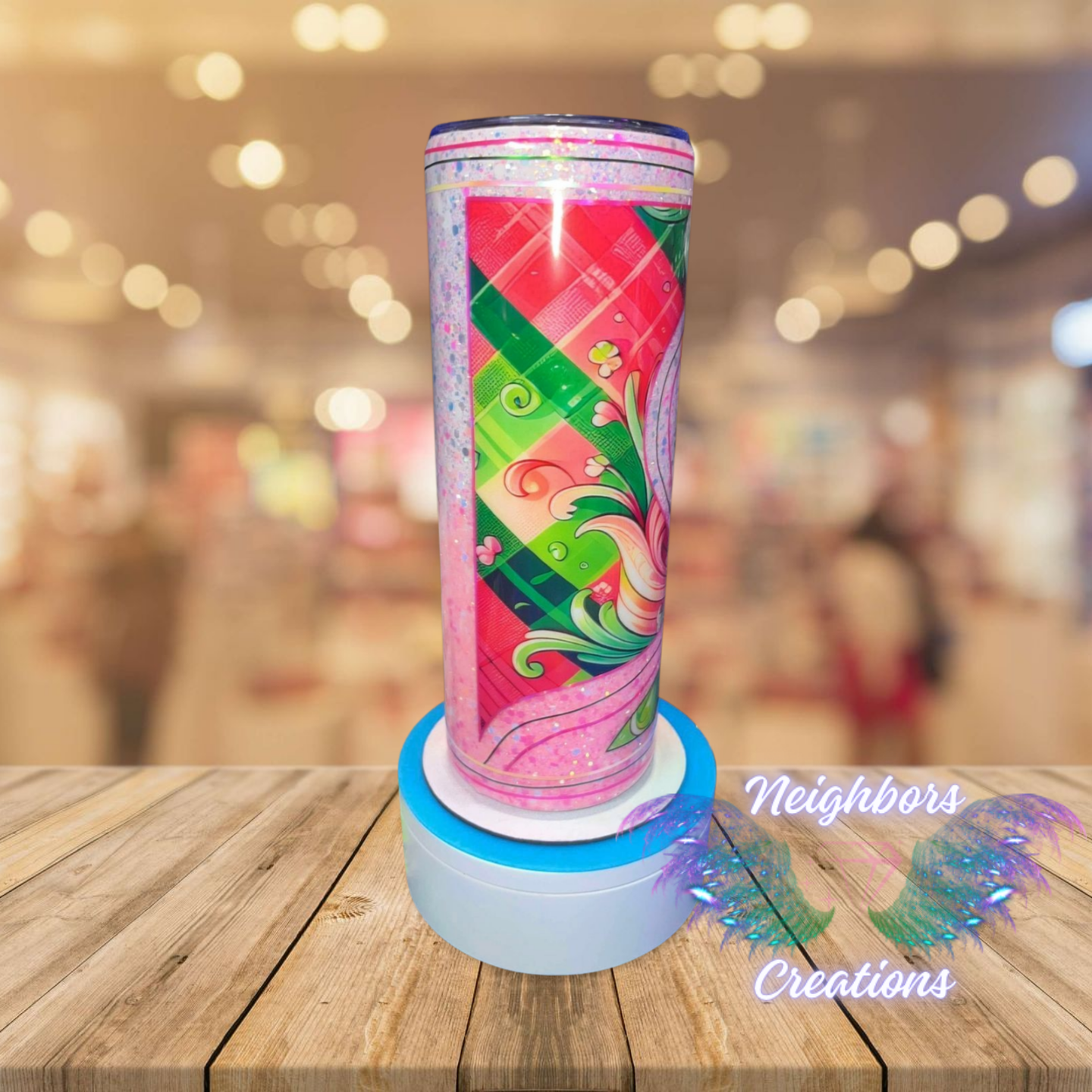 #20 - 20 oz St. Patricks Day Glittered Vertical Wavey Wave Tumbler