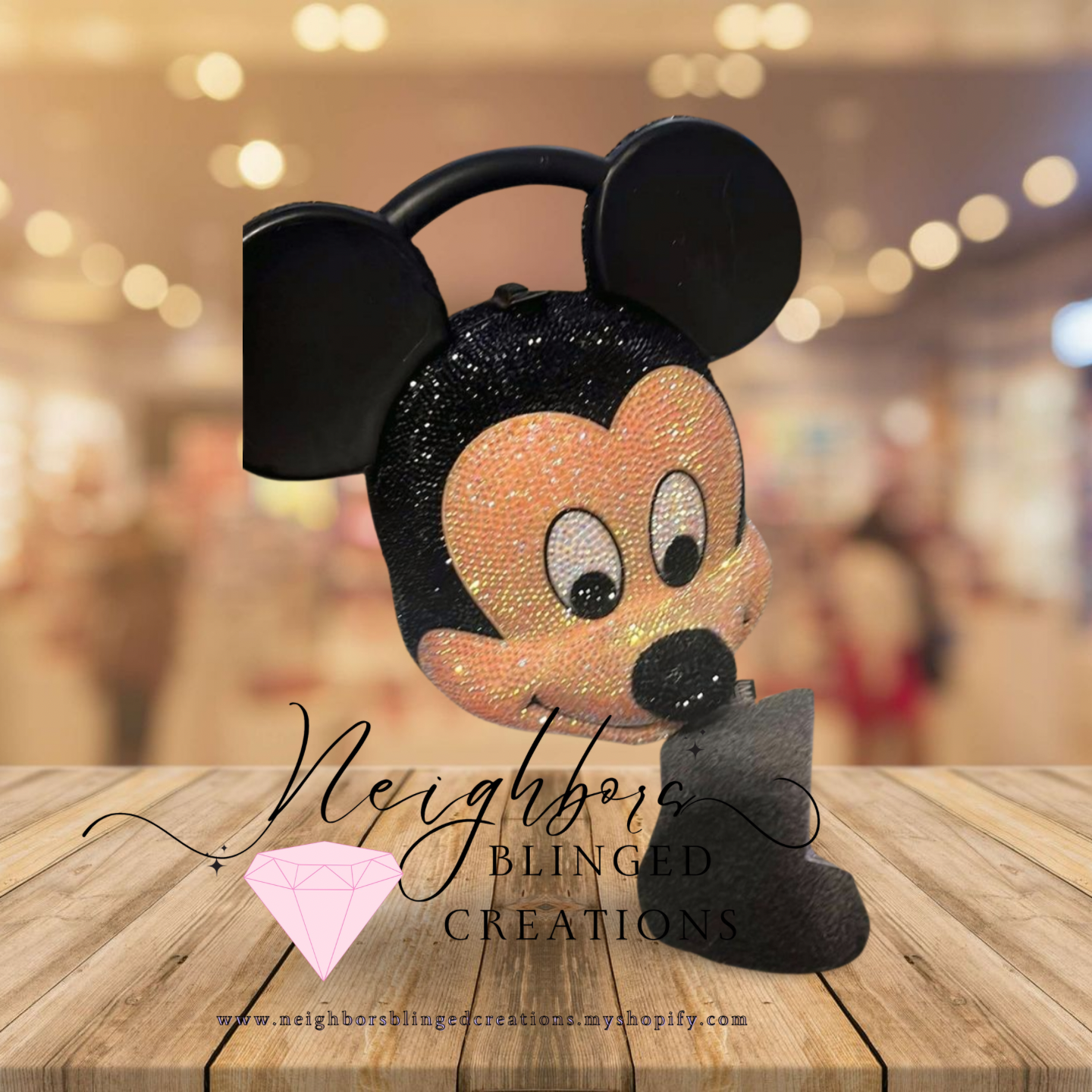 Hand bedazzled fully functional Mickey 90’s Alladin Lunch Box