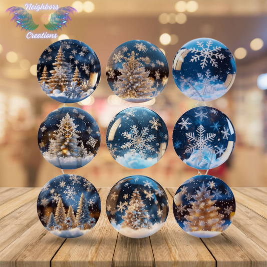 Classic Disc Flat White Christmas Ornaments