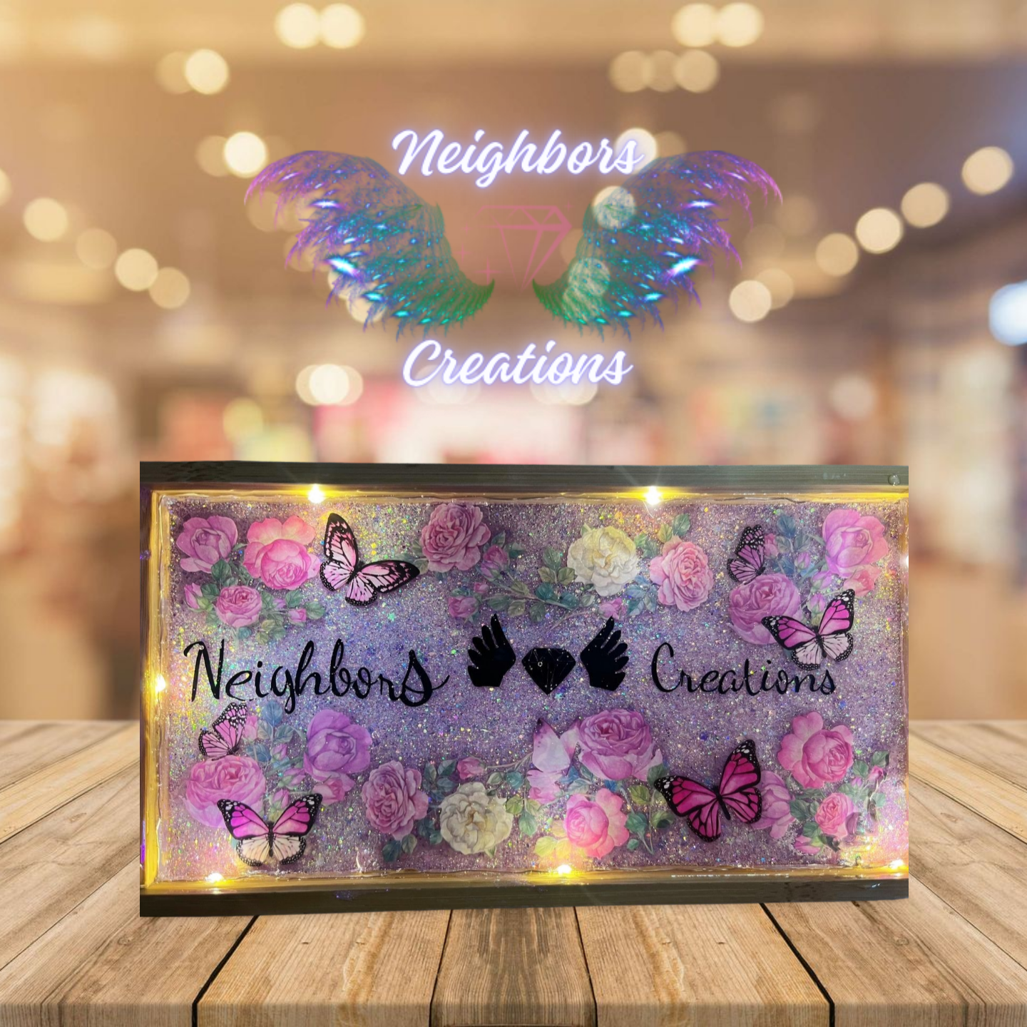 LightUp Logo Wooden Diy Desk Sign