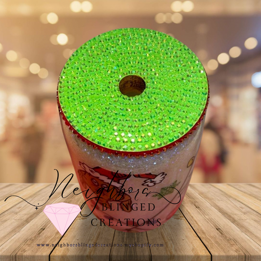 12oz Glass Glittered Cup Special Christmas Bright Edition