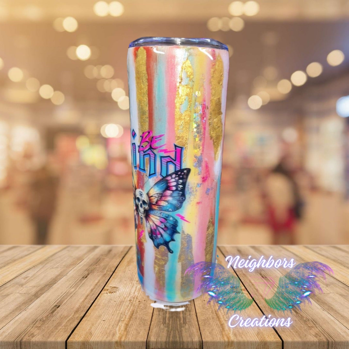 #15 - 20 OZ Patina Style BE Kind Butterfly Tumbler
