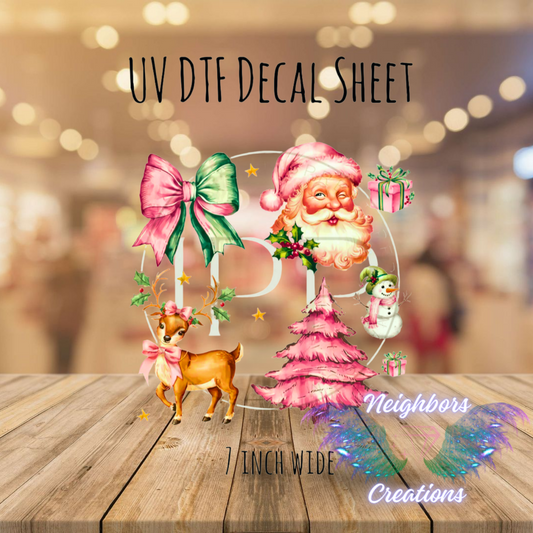 Pink Themed Santa Claus UVDTF Decal