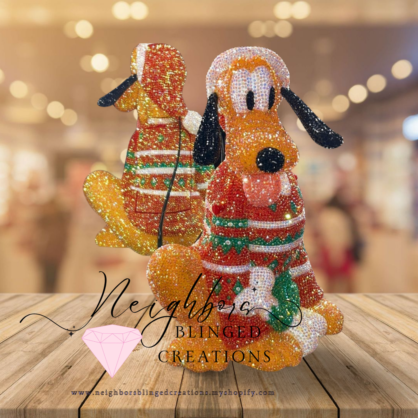 Hand bedazzled fully functional Pluto Popcorn Bucket