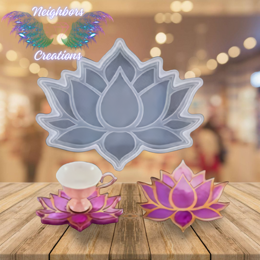 Lotus flower, resin art cup coaster Resin Art - CUSTOM ORDERS ONLY ONLY
