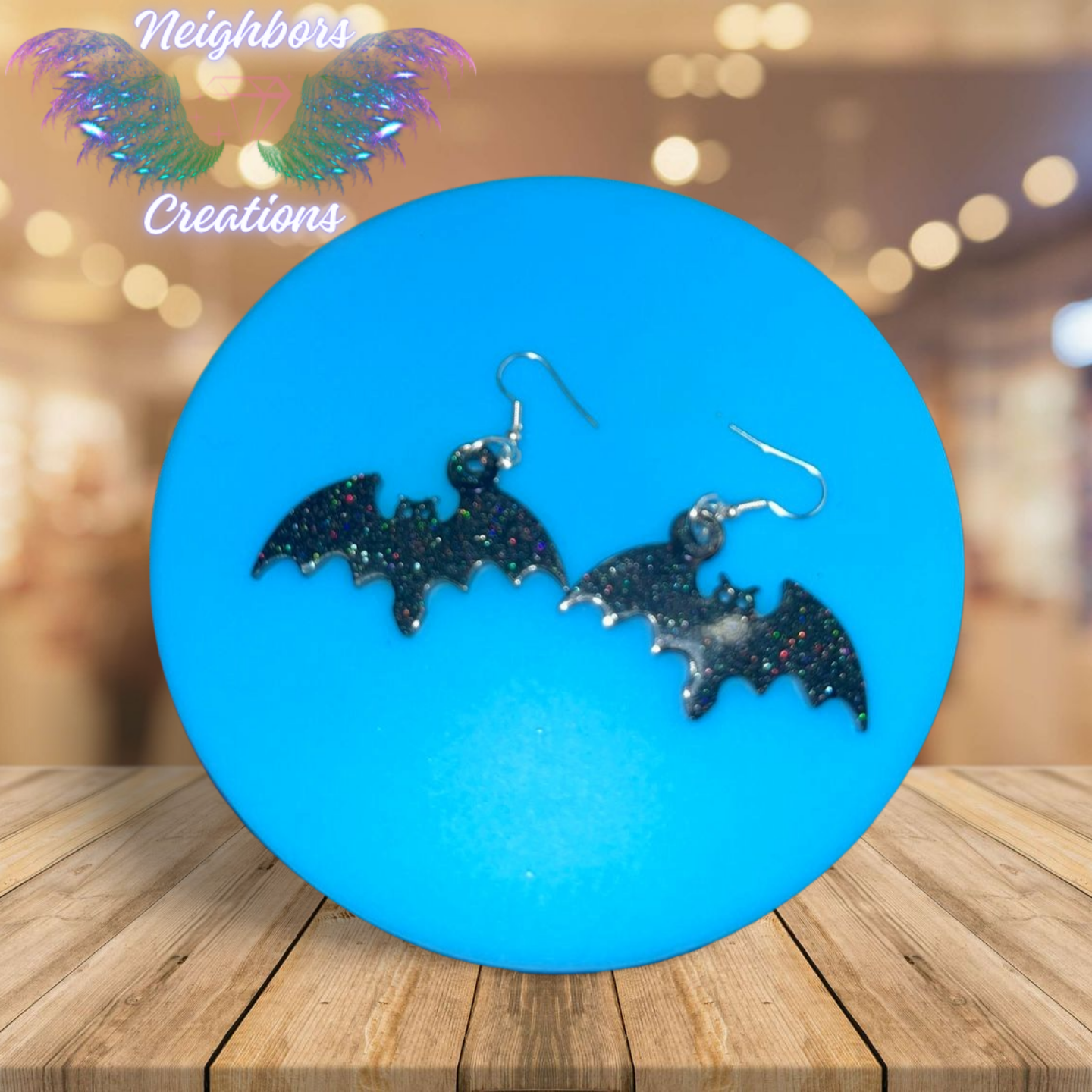 Black Spooky N Cute Bat Earrings