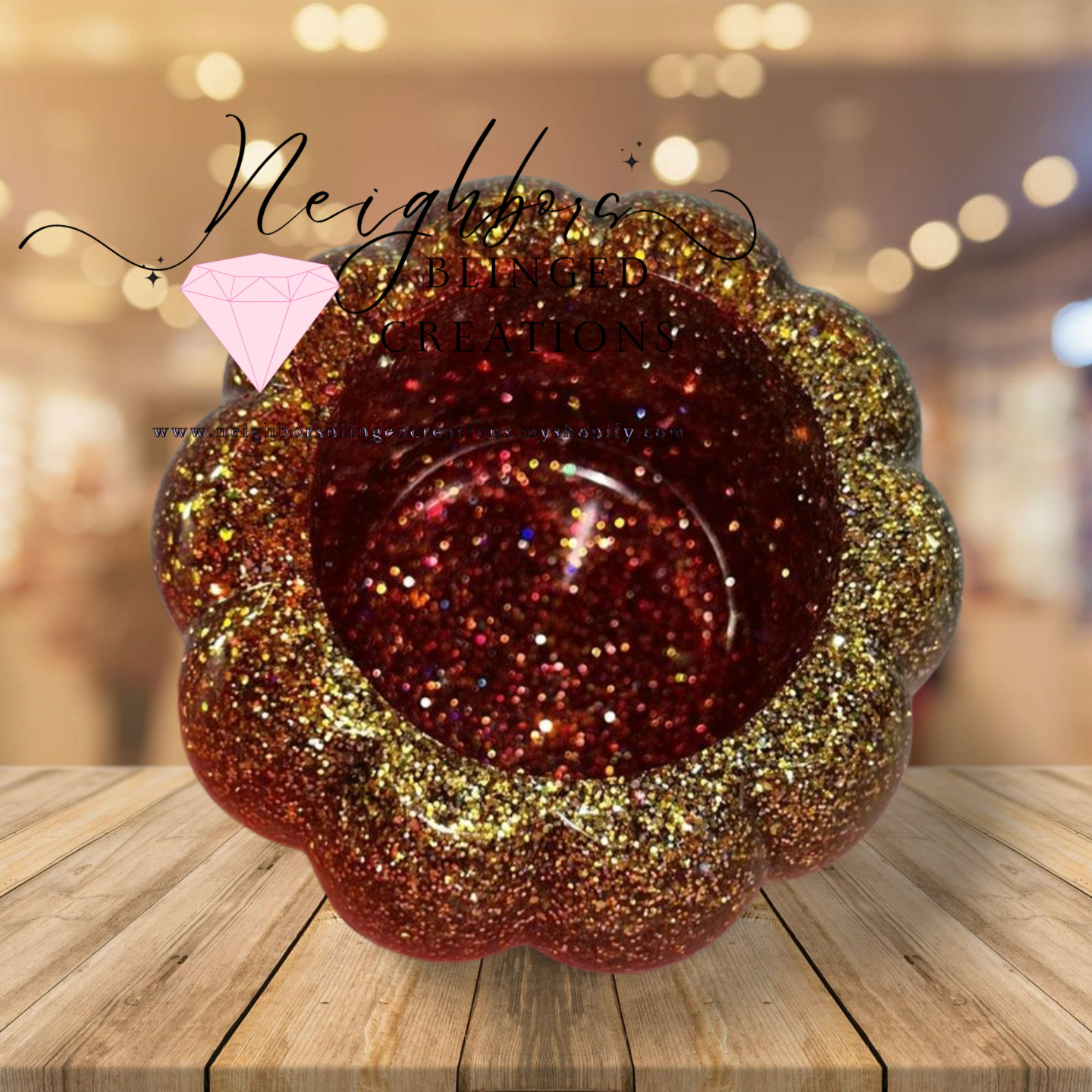 Pumkin ombre Round Jewelry box / small misc holder