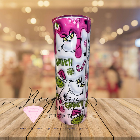 20oz Pink and green special edition Christmas themed