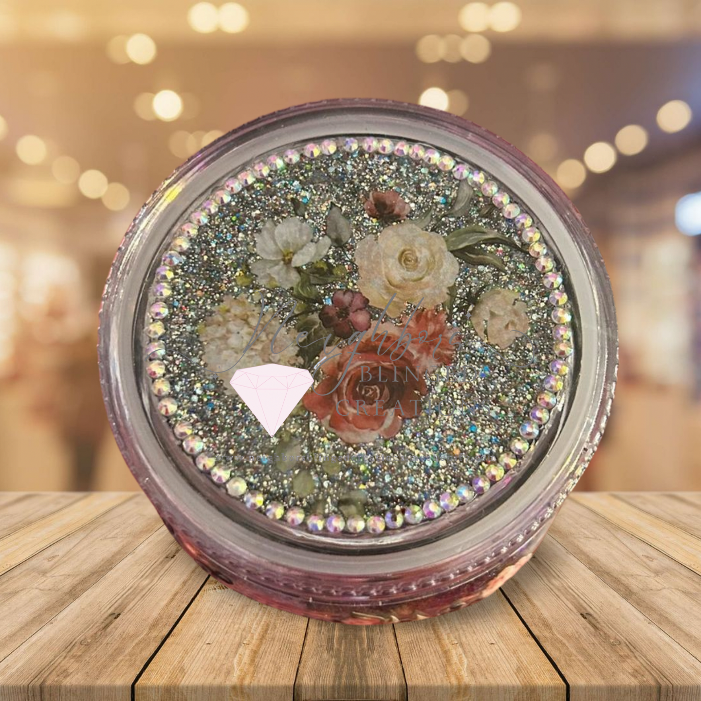 30Oz Acrylic Snow Globe Dry Full custom glitter Mug with matching lid & booty.