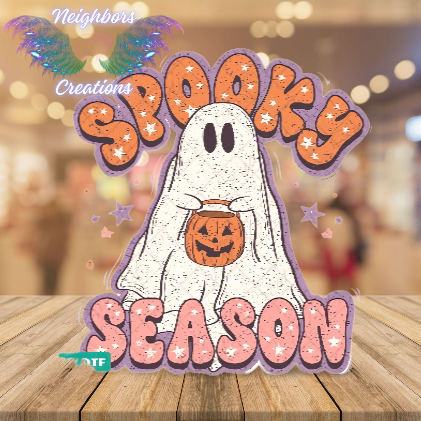 Spooky Season Ghost Halloween UVDTF Decal