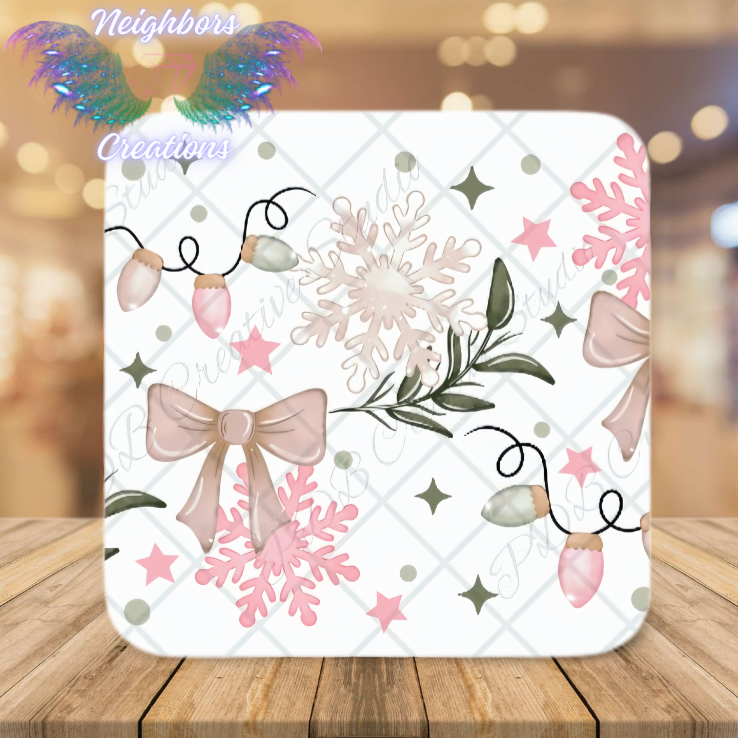 Traditional Soft Pinks & Tones Christmas Boutique Vinyl