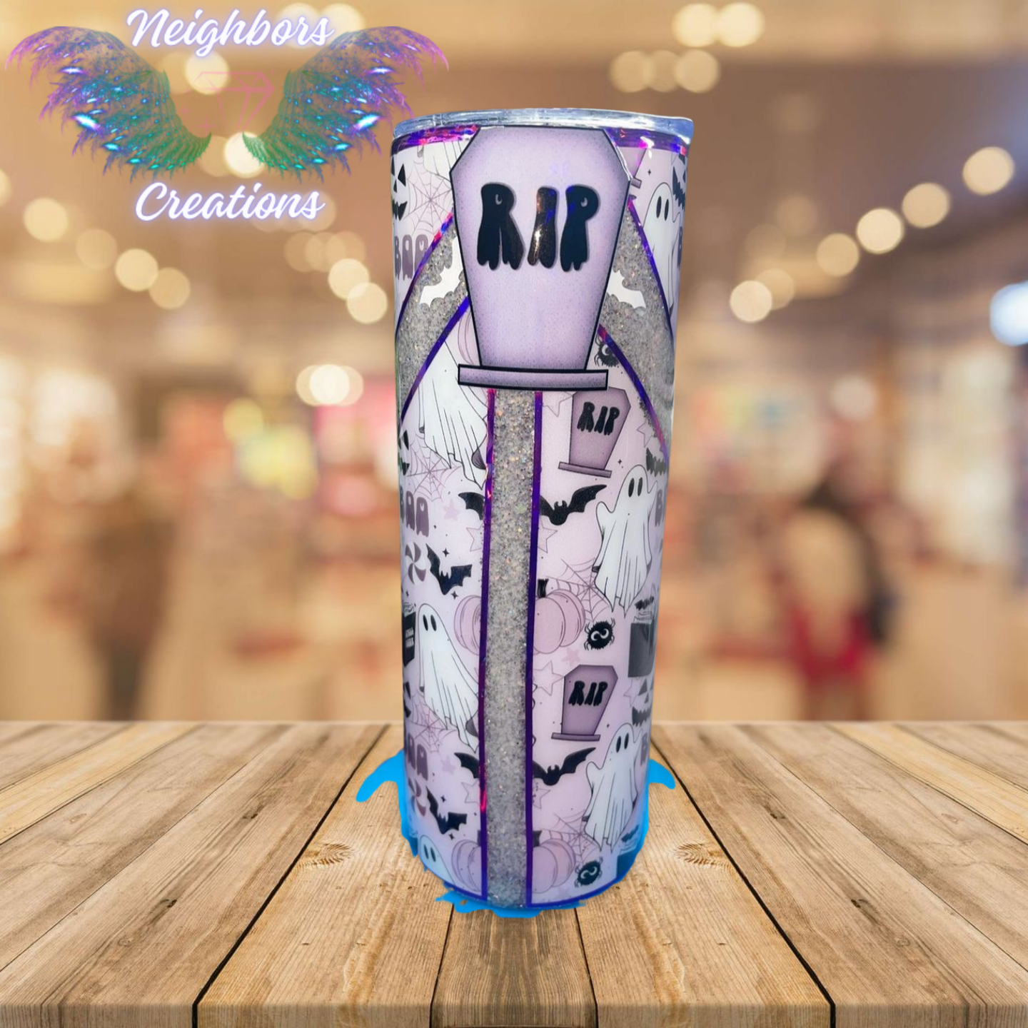20 OZ RIP Halloween Themed Purple tumbler