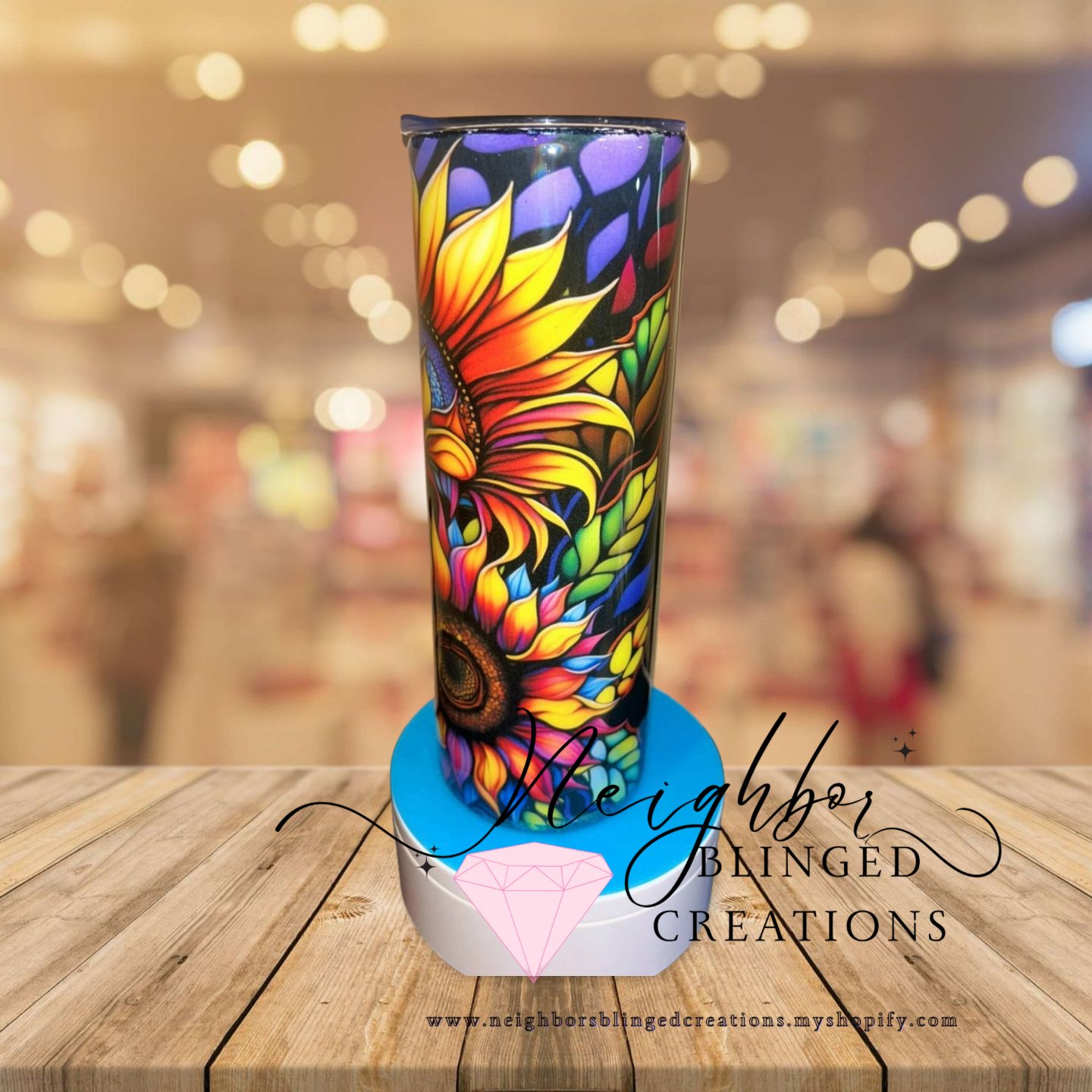 Handcrafted 20 ounce stainless steel double installed bright vibrant floral Tumblr