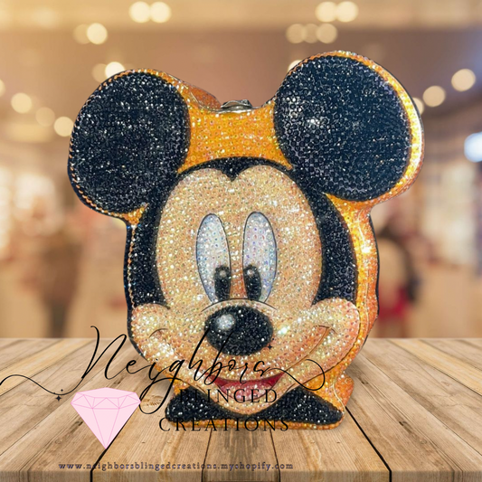 Hand bedazzled fully functional Mickey Tin Lunchbox