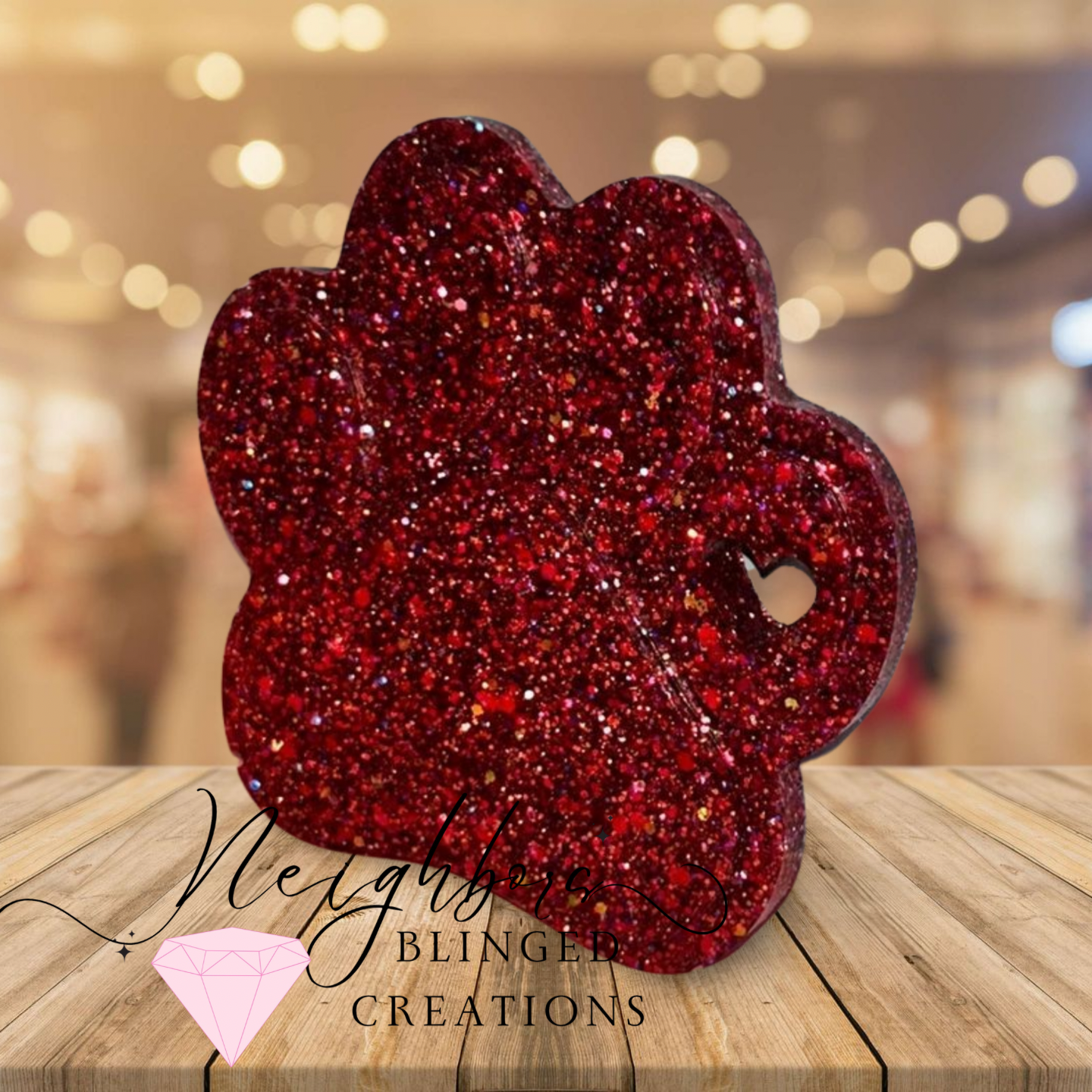 Dog paw keychain - can do any custom color with photos or name plaque as well