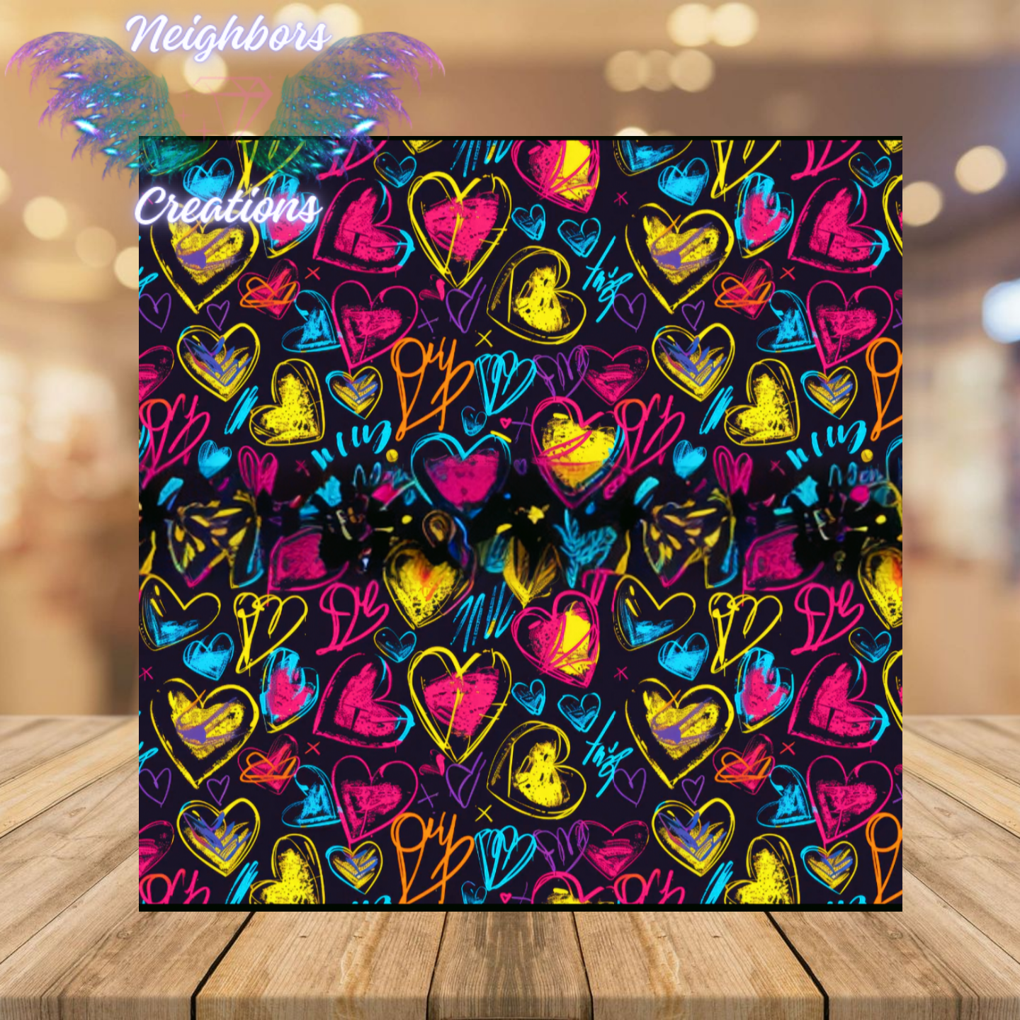 Color Burst Hearts Boutique Vinyl