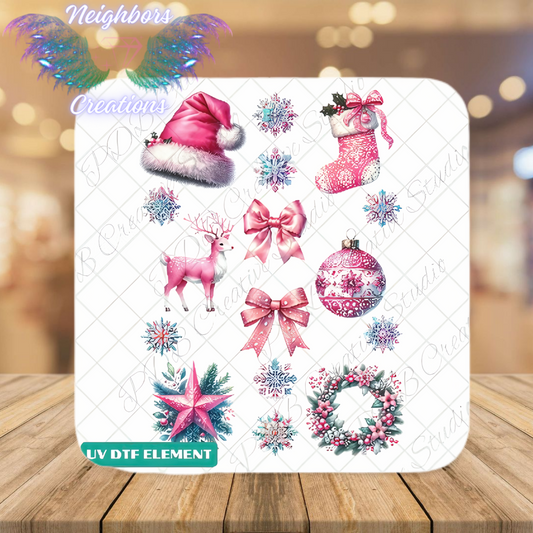 It’s A Pink Christmas UV DTF Decal - One decal per custom order
