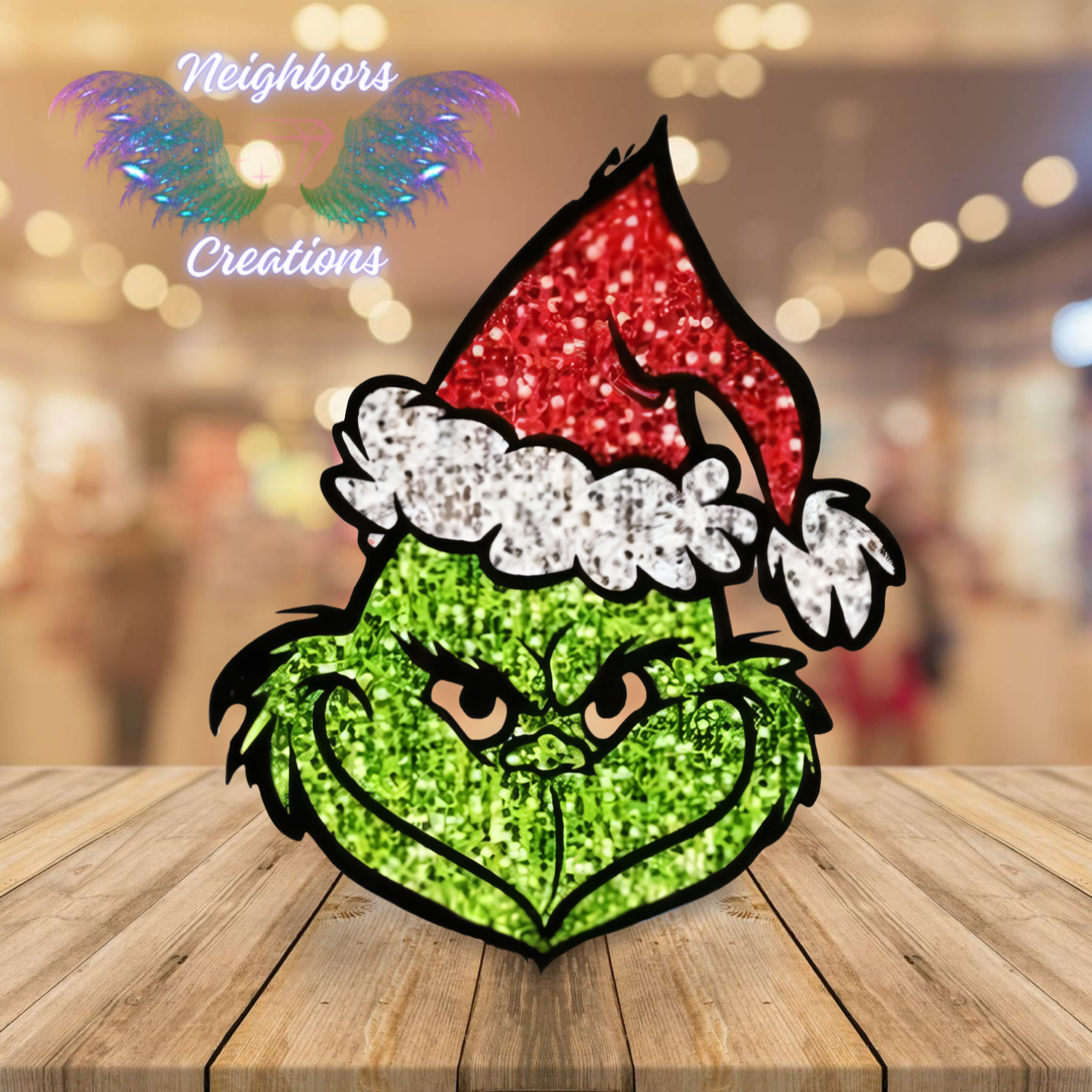 Inspired By The Grinch Glittered Themed UVDTF Decal CUSTOM ORDERS ONLY