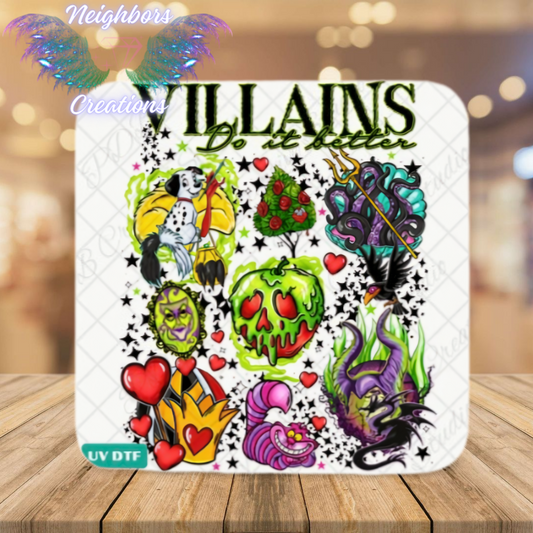 Inspired By The Disney Villains UVDTF Decal - One decal per custom order