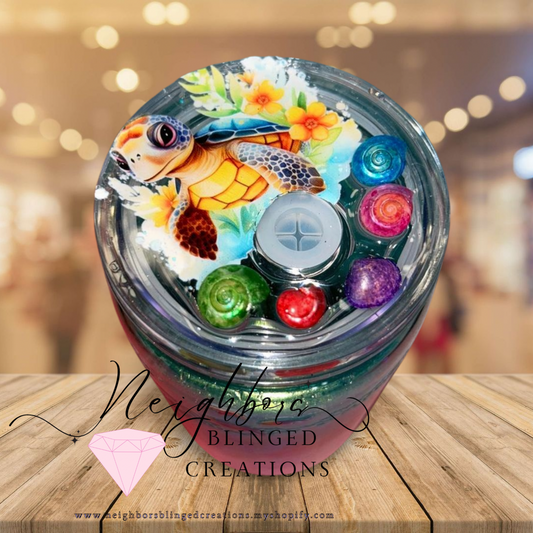 15oz Snowglobe Ocean Acrylic CupW Custom elements
