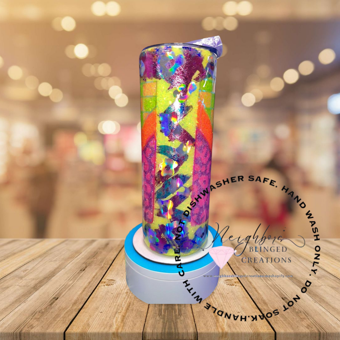 #2 - 20 ounce stainless steel double insulated checkered, leopard V split template neon glitter Tumblr